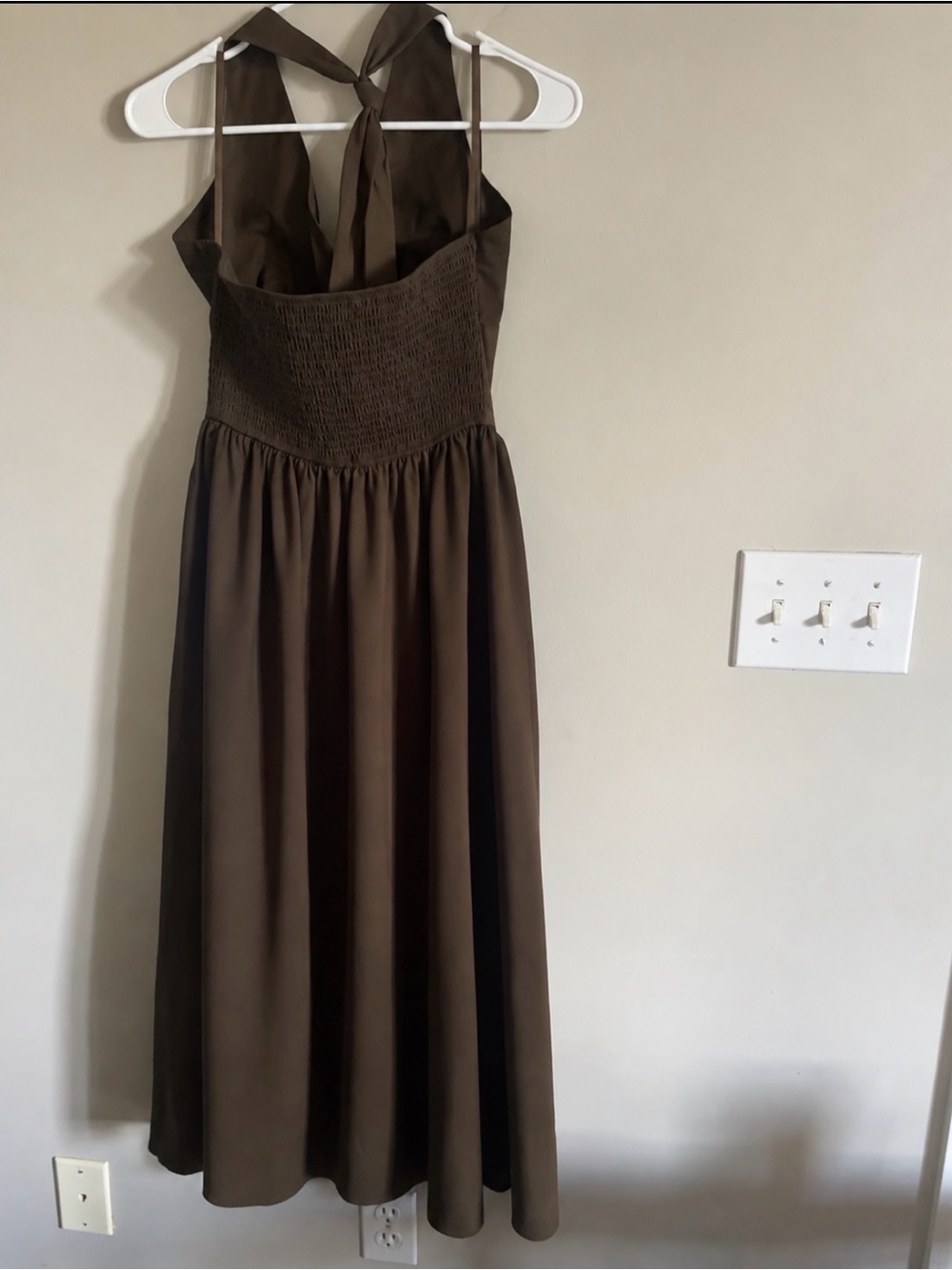 Sleeveless Halter Midi Dress in Chocolate Brown - Picture 5 of 5